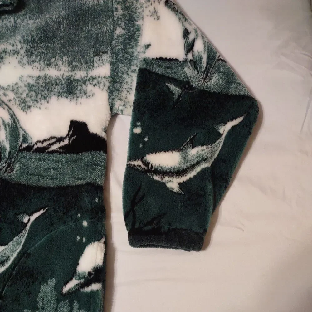 Vintage George Vine Dolphin Jacket Men's XL Sherpa Fleece Full Zip Made in USA